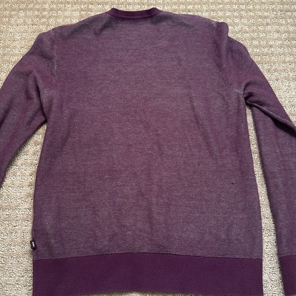 Michael Kors Mens Cotton Long Sleeve V Neck Plum Purple Sweater medium - Picture 8 of 8